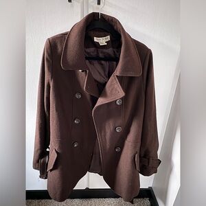 Beau Monde Chocolate Double-Breasted Pea Coat